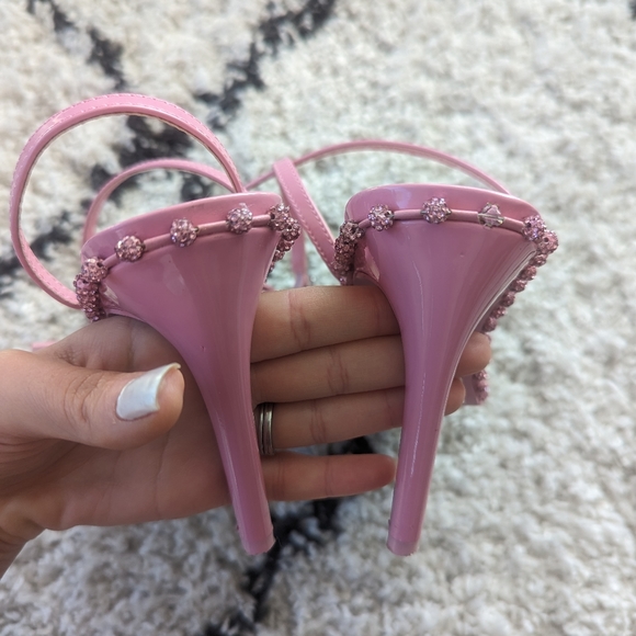 steve madden zelle pink high heels with rhinestones - Picture 8 of 9